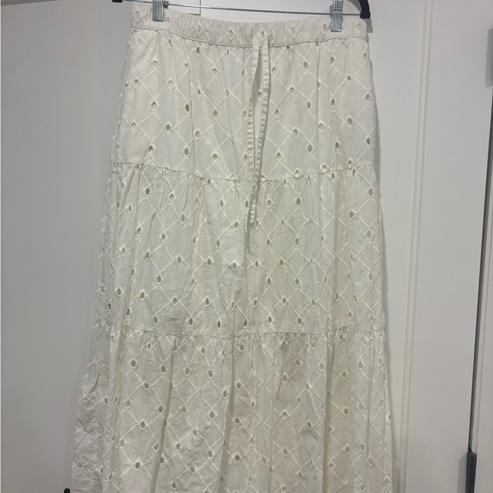 A New Day Cream Maxi Skirt with Embroidery